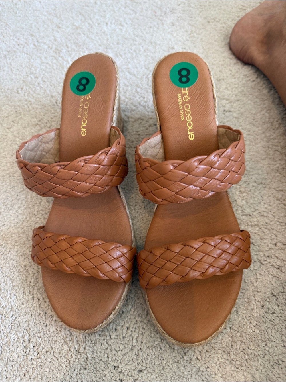 Andre Assous Tan Braided Double-Strap Slide Sandals - Women